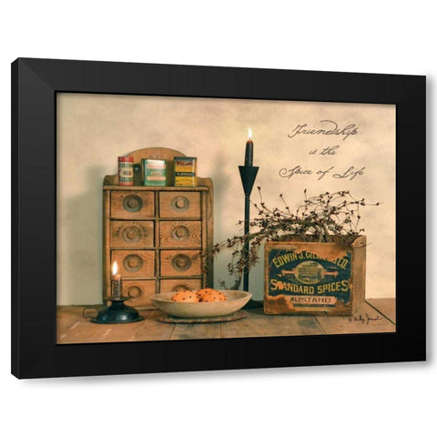 Friendship is the Spice of Life Black Modern Wood Framed Art Print by Jacobs, Billy