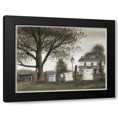 Birds and Bees            Black Modern Wood Framed Art Print with Double Matting by Jacobs, Billy