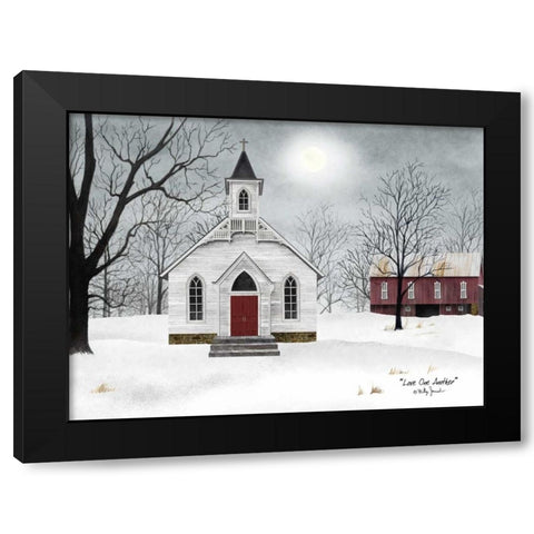 Love One Another Black Modern Wood Framed Art Print by Jacobs, Billy