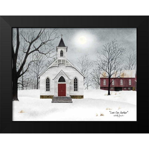 Love One Another Black Modern Wood Framed Art Print by Jacobs, Billy