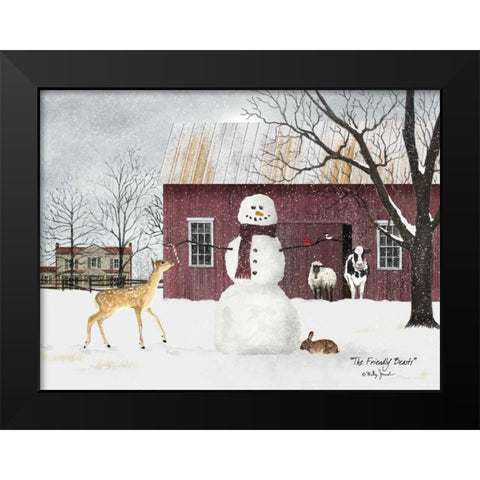 The Friendly Beasts Black Modern Wood Framed Art Print by Jacobs, Billy