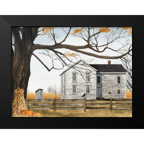 Harvest Time House Black Modern Wood Framed Art Print by Jacobs, Billy