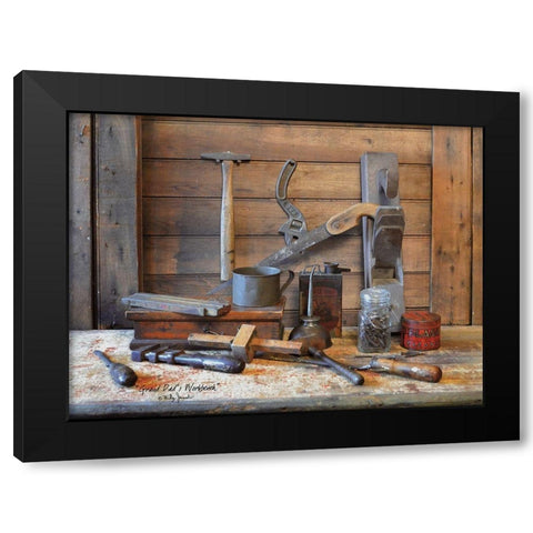 Grand Dads Work Bench Black Modern Wood Framed Art Print by Jacobs, Billy
