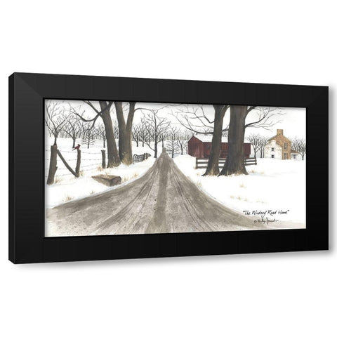 The Wintery Road Home Black Modern Wood Framed Art Print by Jacobs, Billy