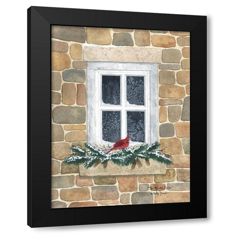 Winter Visitor Black Modern Wood Framed Art Print by Jacobs, Billy