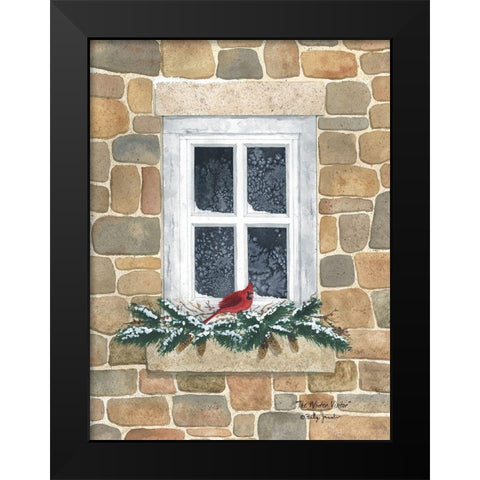 Winter Visitor Black Modern Wood Framed Art Print by Jacobs, Billy