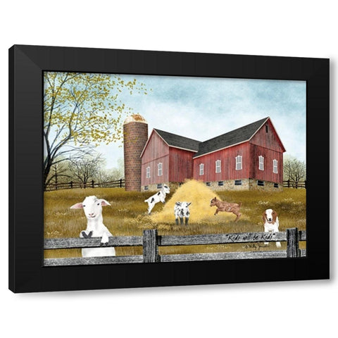 Kids Will be Kids Black Modern Wood Framed Art Print by Jacobs, Billy