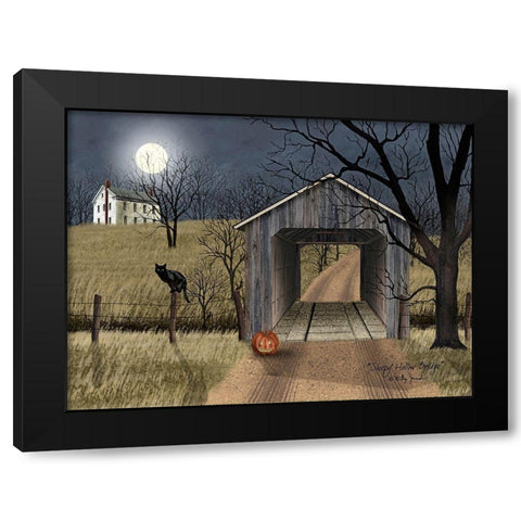 Sleepy Hollow Bridge Black Modern Wood Framed Art Print with Double Matting by Jacobs, Billy