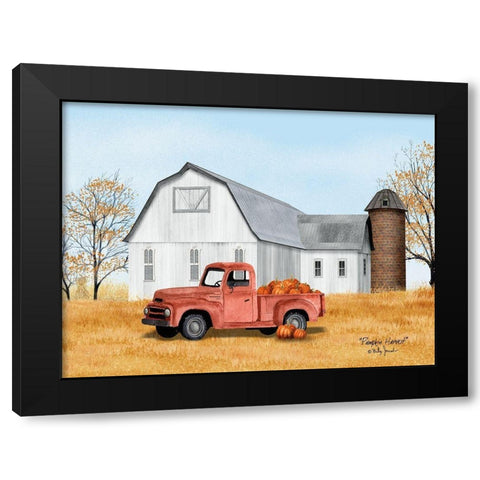 Pumpkin Harvest Black Modern Wood Framed Art Print with Double Matting by Jacobs, Billy