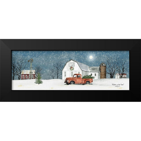 Winter on the Farm Black Modern Wood Framed Art Print by Jacobs, Billy