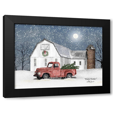 Wintry Weather Black Modern Wood Framed Art Print with Double Matting by Jacobs, Billy