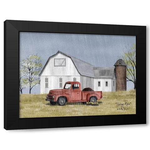 Spring Rain Black Modern Wood Framed Art Print by Jacobs, Billy