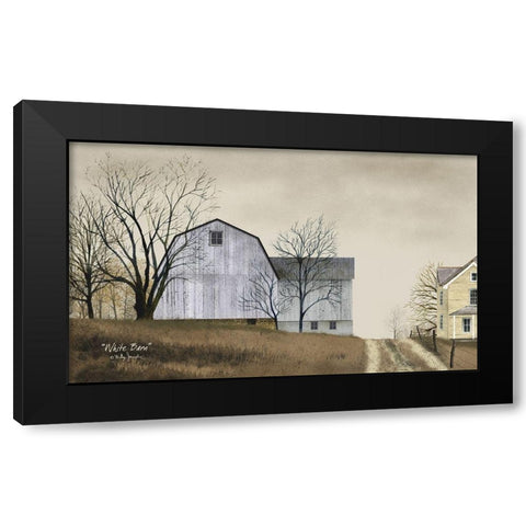 White Barn     Black Modern Wood Framed Art Print by Jacobs, Billy