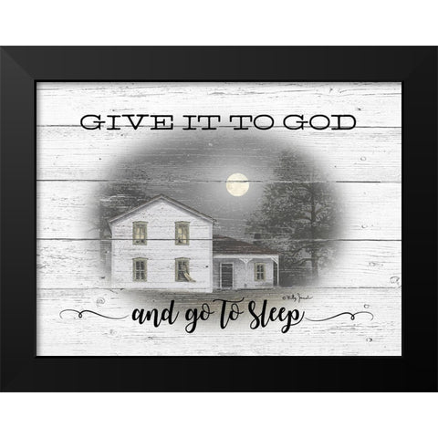 Give it to God Black Modern Wood Framed Art Print by Jacobs, Billy