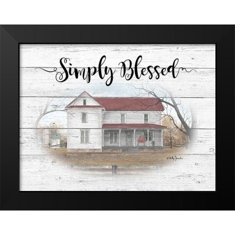 Simply Blessed Black Modern Wood Framed Art Print by Jacobs, Billy