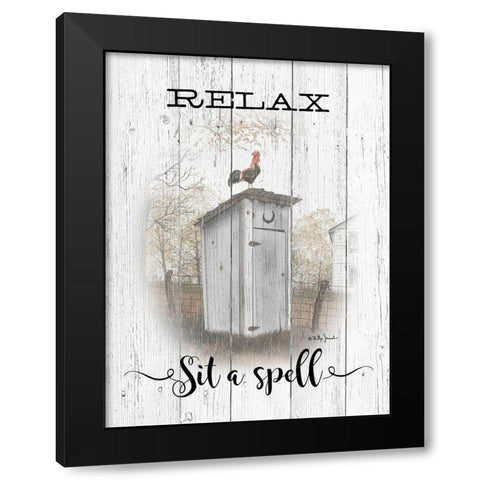 Relax - Sit a Spell Black Modern Wood Framed Art Print with Double Matting by Jacobs, Billy