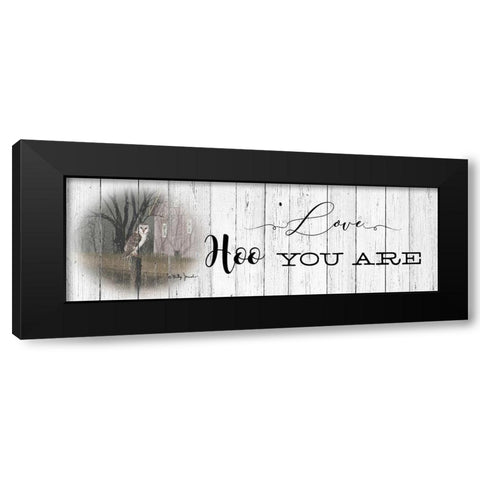 Love Hoo You Are Black Modern Wood Framed Art Print by Jacobs, Billy