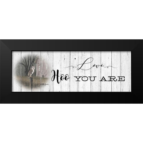 Love Hoo You Are Black Modern Wood Framed Art Print by Jacobs, Billy