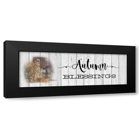 Autumn Blessings Black Modern Wood Framed Art Print with Double Matting by Jacobs, Billy