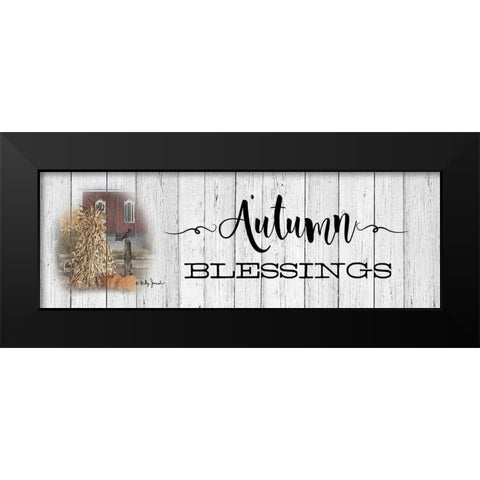 Autumn Blessings Black Modern Wood Framed Art Print by Jacobs, Billy