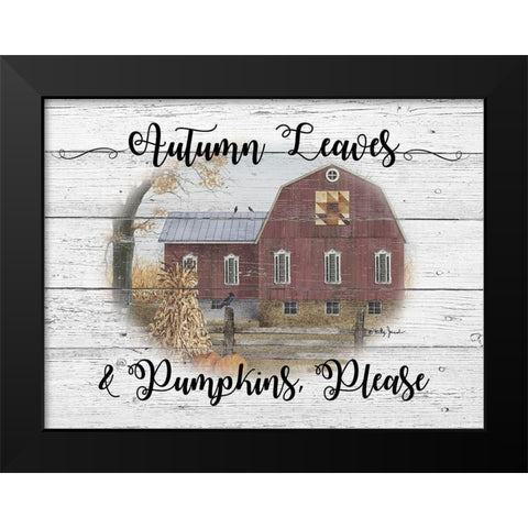 Autumn Leaves Black Modern Wood Framed Art Print by Jacobs, Billy