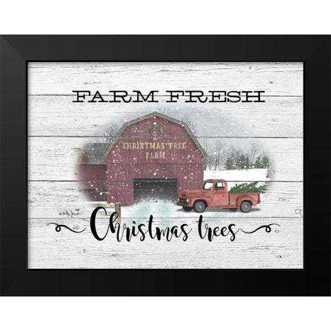 Farm Fresh Christmas Trees Black Modern Wood Framed Art Print by Jacobs, Billy