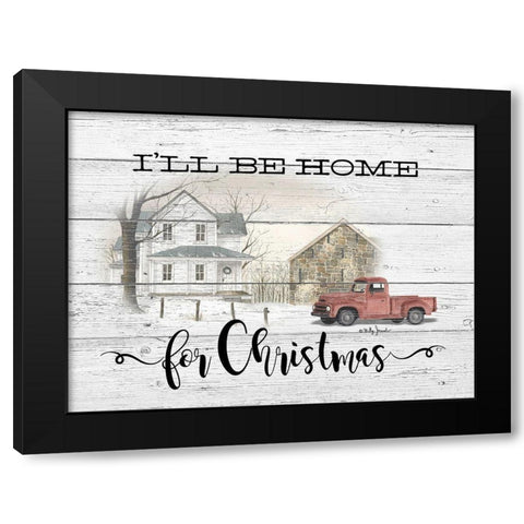 Ill Be Home for Christmas Black Modern Wood Framed Art Print by Jacobs, Billy