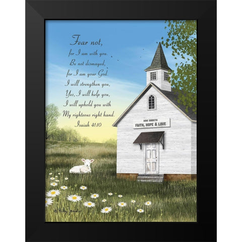 Fear Not with Verse Black Modern Wood Framed Art Print by Jacobs, Billy