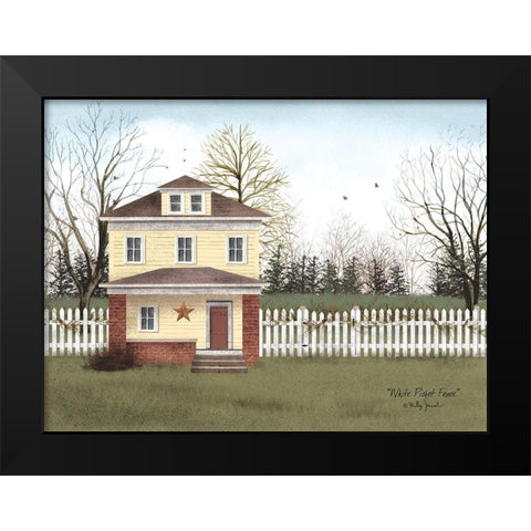 White Picket Fence Black Modern Wood Framed Art Print by Jacobs, Billy