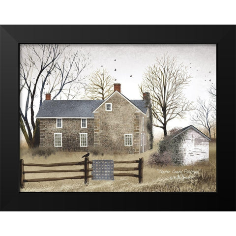 Chester County Fieldstone Black Modern Wood Framed Art Print by Jacobs, Billy