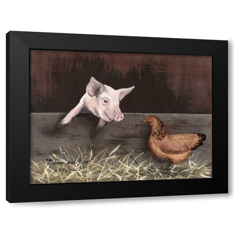 Bacon and Eggs Black Modern Wood Framed Art Print with Double Matting by Jacobs, Billy