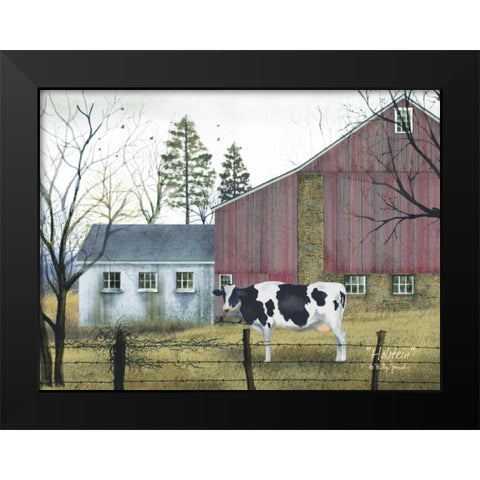 Holstein Black Modern Wood Framed Art Print by Jacobs, Billy