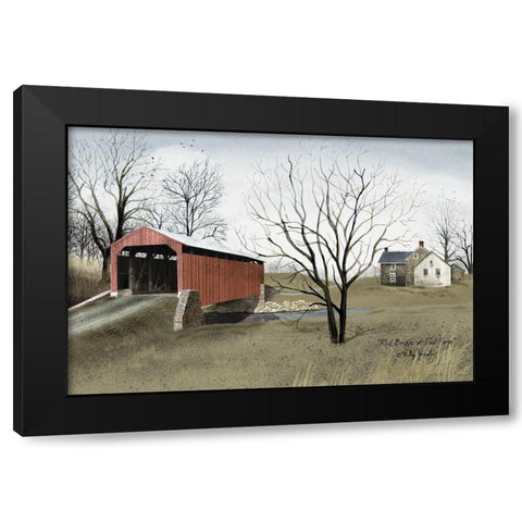 Red Bridge at Pool Forge          Black Modern Wood Framed Art Print with Double Matting by Jacobs, Billy