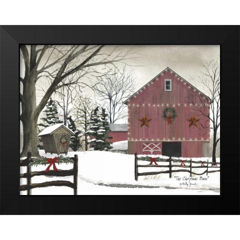 Christmas Barn Black Modern Wood Framed Art Print by Jacobs, Billy