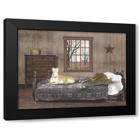 Lazy Afternoon Black Modern Wood Framed Art Print with Double Matting by Jacobs, Billy
