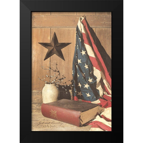 God and Country Black Modern Wood Framed Art Print by Jacobs, Billy