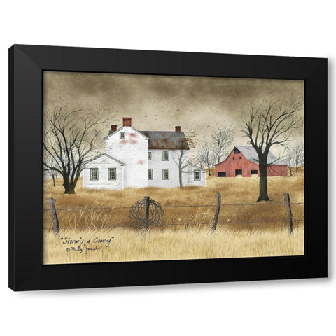 Storms a Comin Black Modern Wood Framed Art Print by Jacobs, Billy