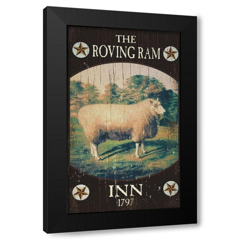 Roving Ram Black Modern Wood Framed Art Print by Jacobs, Billy