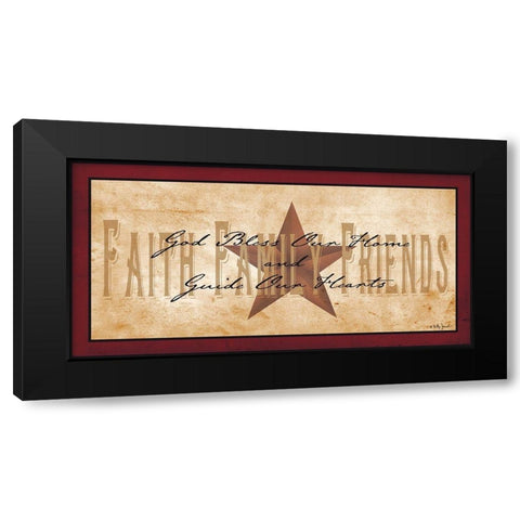 Faith Family Friends Black Modern Wood Framed Art Print with Double Matting by Jacobs, Billy