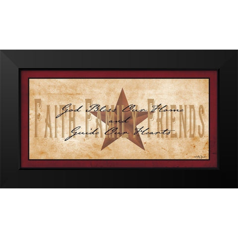Faith Family Friends Black Modern Wood Framed Art Print by Jacobs, Billy