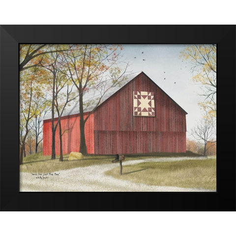 Star Quilt Barn Black Modern Wood Framed Art Print by Jacobs, Billy