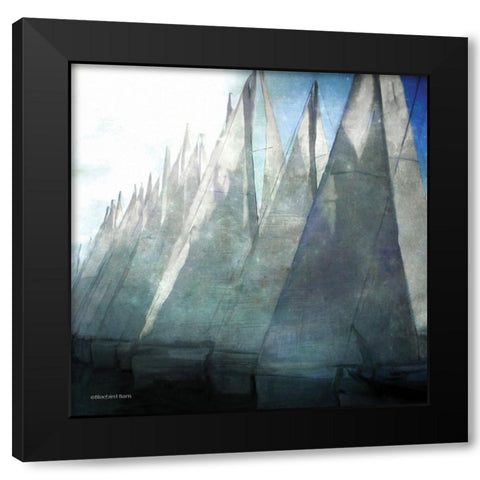 Sailboat Marina II Black Modern Wood Framed Art Print with Double Matting by Bluebird Barn