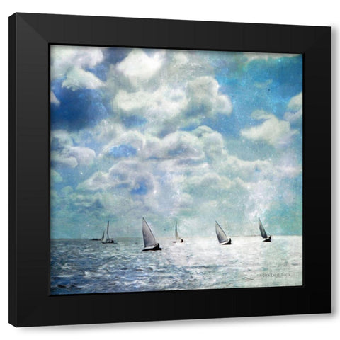 Sailing White Waters Black Modern Wood Framed Art Print with Double Matting by Bluebird Barn