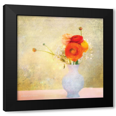 Love Me Tender Bouquet Black Modern Wood Framed Art Print with Double Matting by Bluebird Barn