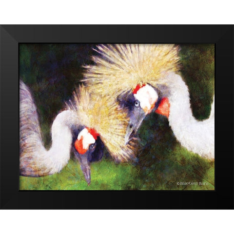 Two Cranes    Black Modern Wood Framed Art Print by Bluebird Barn