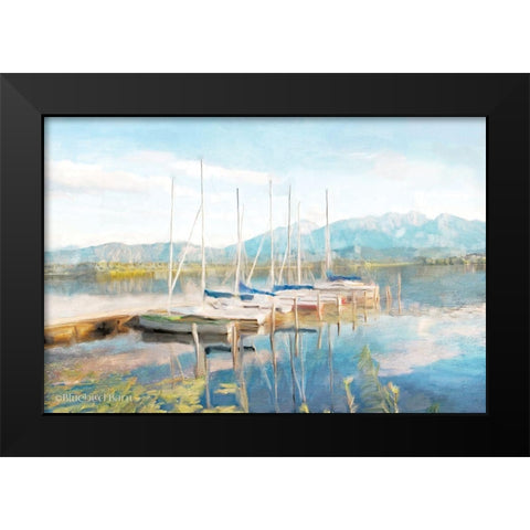 Blue Sky Fishing Day Black Modern Wood Framed Art Print by Bluebird Barn