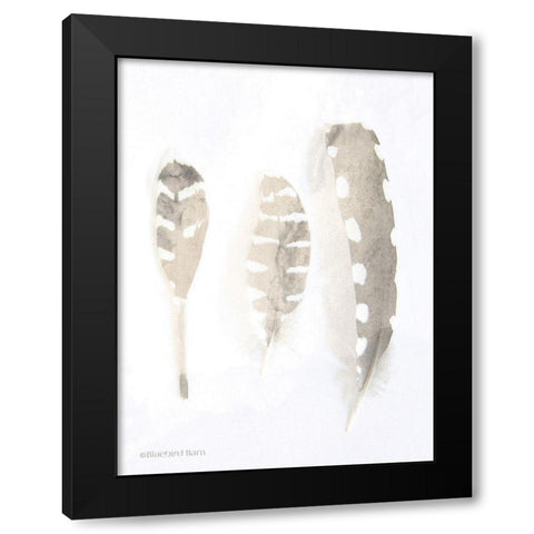 Neutral Feathers Study    Black Modern Wood Framed Art Print by Bluebird Barn