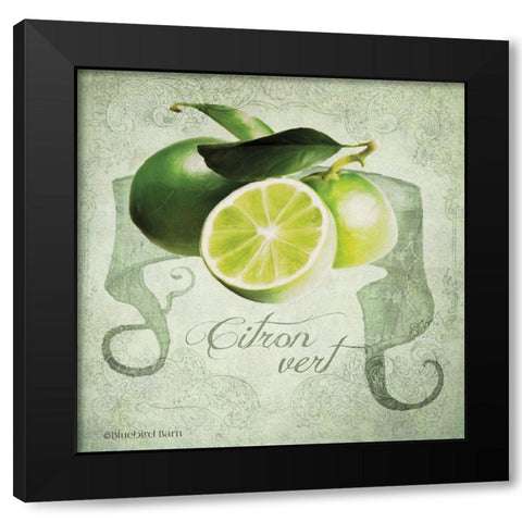 Vintage Limes Citron Black Modern Wood Framed Art Print by Bluebird Barn