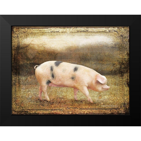 Vintage Sow Black Modern Wood Framed Art Print by Bluebird Barn
