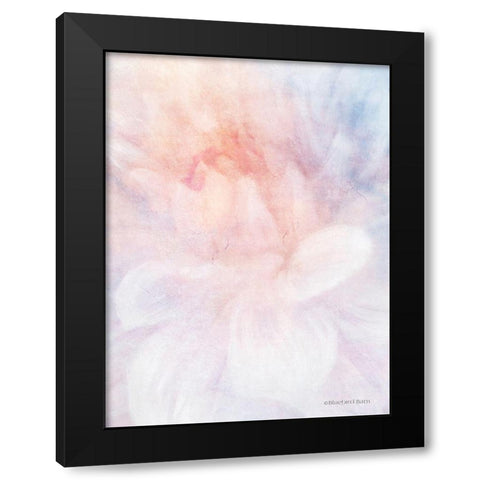 Soft Dahlia Pastel Peach Lilac Black Modern Wood Framed Art Print with Double Matting by Bluebird Barn
